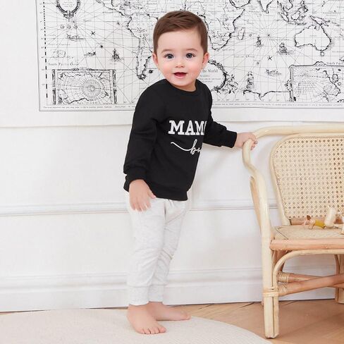 Toddler Baby Boy Sweatshirts Letter Embroidered Long Sleeve Baby Pullovers Tops Infant Fall Winter Casual Tops in Saudi Arabia