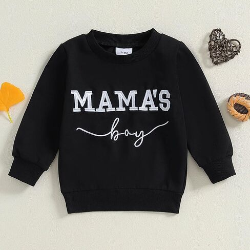 Toddler Baby Boy Sweatshirts Letter Embroidered Long Sleeve Baby Pullovers Tops Infant Fall Winter Casual Tops in Saudi Arabia