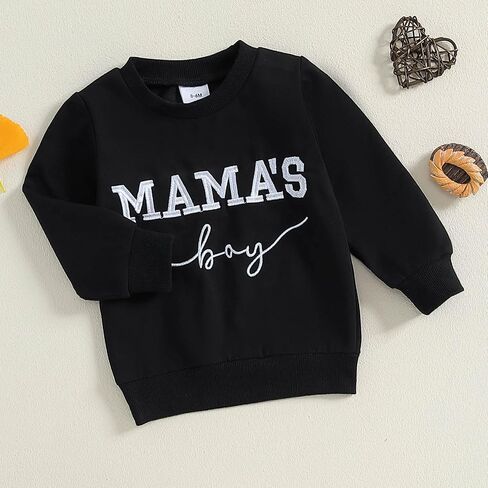 Toddler Baby Boy Sweatshirts Letter Embroidered Long Sleeve Baby Pullovers Tops Infant Fall Winter Casual Tops in Saudi Arabia