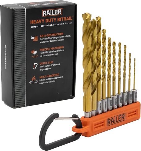 10PC Hex Shank Drill Bit Set - Railer High Speed Titanium Drill Bit Set for Impact Drivers. Multi-Purpose Use for Metal, Wood or PVC in Saudi Arabia