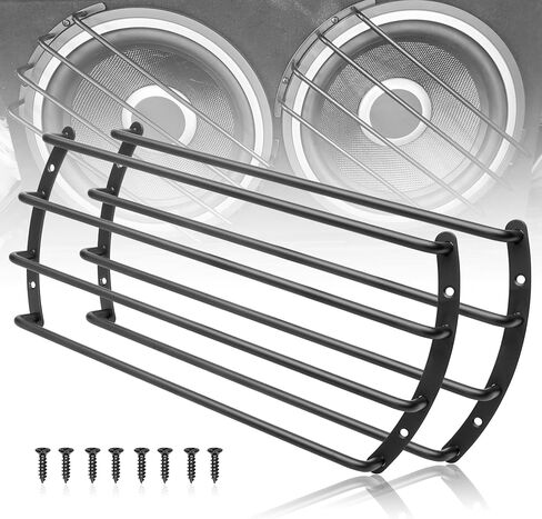 NuIth 12 Inch Metal Subwoofer Grill, 4 bar 12 Inch Audio Loudspeaker Grill Cover Protector, 12 Inch Black Car Bar Grille Sub Grill Cover, 12 Inch 4 Bar Speaker Cover 2PCS in Saudi Arabia