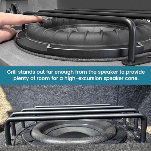 NuIth 12 Inch Metal Subwoofer Grill, 4 bar 12 Inch Audio Loudspeaker Grill Cover Protector, 12 Inch Black Car Bar Grille Sub Grill Cover, 12 Inch 4 Bar Speaker Cover 2PCS in Saudi Arabia