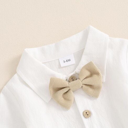 GOOCHEER Newborn Infant Baby Boy Clothes Suit Bowtie Dress Romper+Suspender Pants Overalls Gentleman Wedding Outfits Formal in Saudi Arabia