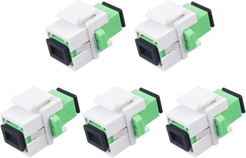5 Pack SC/APC Fiber Optic Coupler Keystone Jack Modular for Patch Panels and Wall Plates Fiber Optic Cable Adapter SC Singlemode in Saudi Arabia