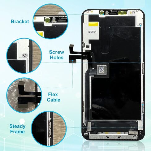 مجموعة استبدال شاشة iPhone 11 Pro Max كاملة الوضوح LCD (6.5 بوصة) مع محول رقمي يعمل باللمس ثلاثي الأبعاد مع أداة إصلاح - متوافق مع الطراز A2161، A2218، A2220 - أسود in Saudi Arabia