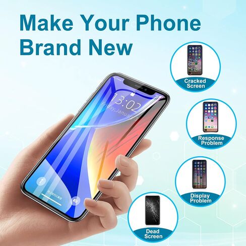 مجموعة استبدال شاشة iPhone 11 Pro Max كاملة الوضوح LCD (6.5 بوصة) مع محول رقمي يعمل باللمس ثلاثي الأبعاد مع أداة إصلاح - متوافق مع الطراز A2161، A2218، A2220 - أسود in Saudi Arabia