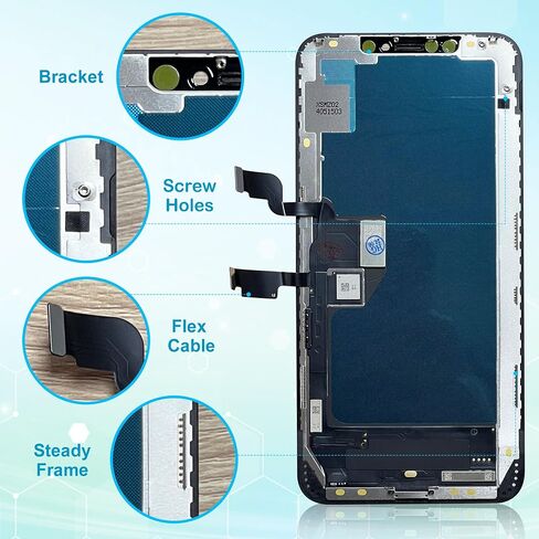 مجموعة استبدال شاشة iPhone 11 Pro Max كاملة الوضوح LCD (6.5 بوصة) مع محول رقمي يعمل باللمس ثلاثي الأبعاد مع أداة إصلاح - متوافق مع الطراز A2161، A2218، A2220 - أسود in Saudi Arabia