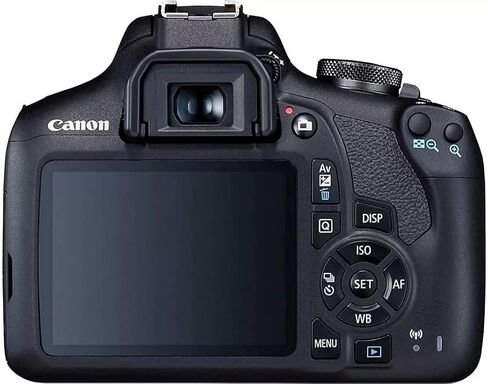 كاميرا Canon EOS 2000D (Rebel T7) DSLR مع عدسة تكبير EF-S 18-55 مم F/3.5-5.6 + حافظة + بطاقة ذاكرة سانديسك 64 جيجابايت + طقم فلتر 3 قطع + قارئ بطاقات + مجموعة تنظيف (الطراز الدولي)، أسود (متجدد) ) in Saudi Arabia