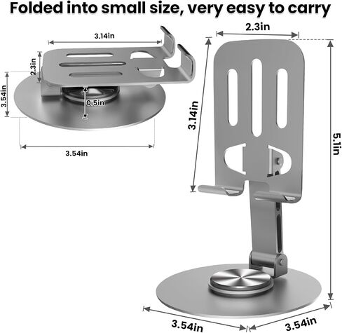 Universal Metal Cell Phone Stand, Purple | Multi-Angel Adjustable, 360° Rotation, Non-Slip Metal, Compatible with iPhone 17 16 Pro Max and All Smartphones in Saudi Arabia