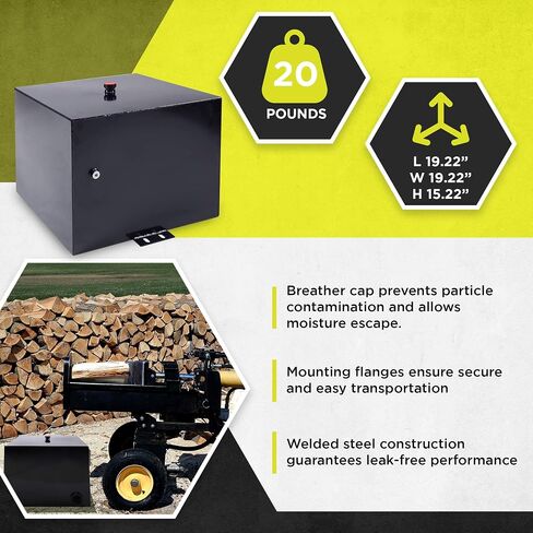 Field Tuff 10 Gallon 14 Gauge Welded Steel Hydraulic Fluid Reservoir Tank with 2 Inch Suction Port and 0.75 Inch Return Port, Black in Saudi Arabia