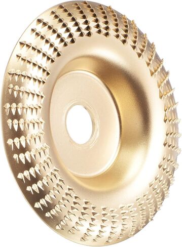 uxcell Grinder Shaping Disk 3.9" Wood Flat Grinding Wheel Hardened #45 Steel Abrasive Disk, Carving Tool for Woodworking Golden in Saudi Arabia