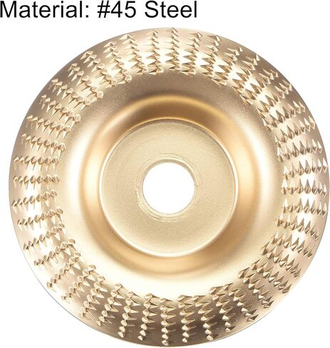 uxcell Grinder Shaping Disk 3.9" Wood Flat Grinding Wheel Hardened #45 Steel Abrasive Disk, Carving Tool for Woodworking Golden in Saudi Arabia