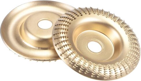 uxcell Grinder Shaping Disk 3.9" Wood Flat Grinding Wheel Hardened #45 Steel Abrasive Disk, Carving Tool for Woodworking Golden in Saudi Arabia