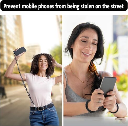 Mabor 4 قطع حبل هاتف مع رقعة، مضاد للسرقة، حزام هاتف آمن قابل للسحب، مشبك هاتف مضاد للسرقة، رباط هاتف خلوي للتزلج في الهواء الطلق، المشي لمسافات طويلة، ركوب الدراجات، الصيد in Kuwait