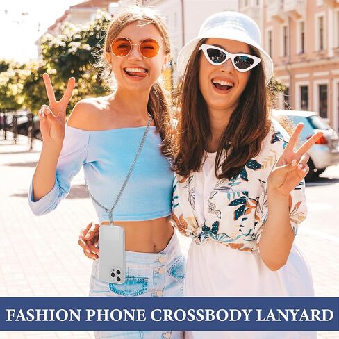 مجموعة حبل للهاتف الخلوي من amaxiu، حزام سلسلة هاتف معدني مقاس 63 بوصة مع حزام معصم 11.8 بوصة، حبل طويل قابل للتعديل برقبة الهاتف مع وسادات حبل حماية للهاتف من السقوط للرجال والنساء ومحفظة الهواتف الذكية in Kuwait