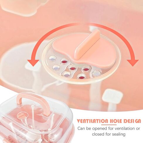 رف تجفيف زجاجات الأطفال من دويردو، صندوق تخزين زجاجات الأطفال المحمول ذو سعة كبيرة مع غطاء منظم خزانة المطبخ المحمول للمطبخ المنزلي، 11.6 × 9.4 بوصة، برتقالي in Kuwait