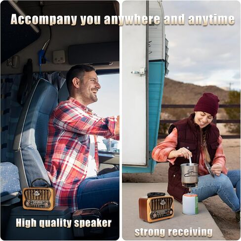 Portable AM FM Radios, Transistor Shortwave Retro Vintage Radios with Loud Speakers, Support USB Power Or D Battery(Champagne Gold) in Saudi Arabia
