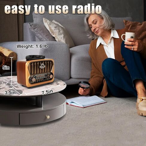 Portable AM FM Radios, Transistor Shortwave Retro Vintage Radios with Loud Speakers, Support USB Power Or D Battery(Champagne Gold) in Saudi Arabia