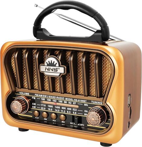 Portable AM FM Radios, Transistor Shortwave Retro Vintage Radios with Loud Speakers, Support USB Power Or D Battery(Champagne Gold) in Saudi Arabia