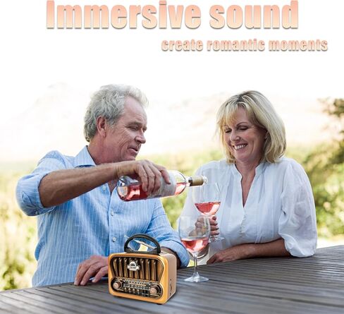Portable AM FM Radios, Transistor Shortwave Retro Vintage Radios with Loud Speakers, Support USB Power Or D Battery(Champagne Gold) in Saudi Arabia