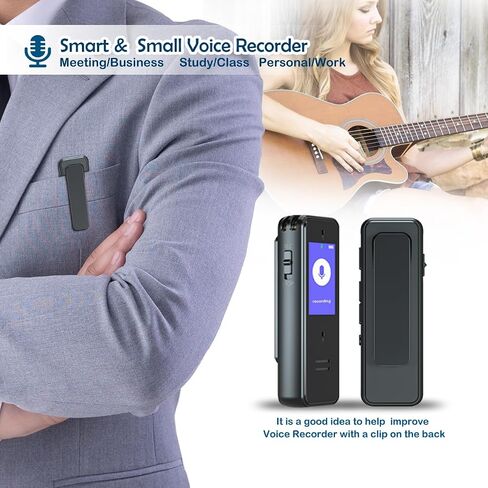 128GB Voice Recorder, Voice Recorder with Playback/APP, Capacity is 1600 Hrs Digital Voice Recorder,Mini Voice Recorder for Lectures, Meetings,Cars,Interviews,Class(Memory-128GB) in Saudi Arabia
