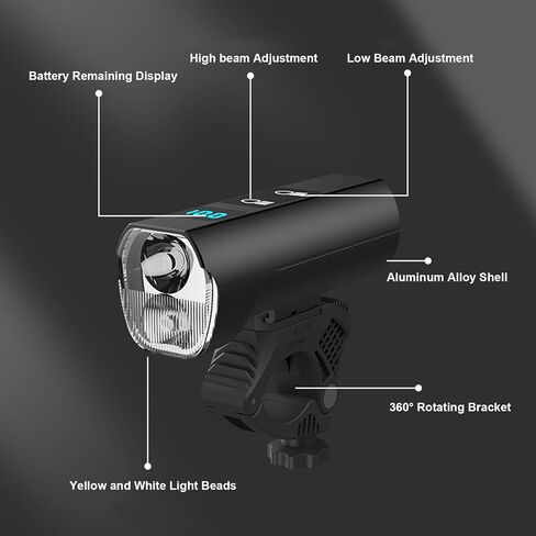 Super Bright Bike Light, 3000 Lumen 5 Modes Wide Beam Bicycle Light, USB Rechargeable Bicycle Headlight Set, Waterproof Bike Headlight for Adult Kid Mountain Road Commuter Cycling in Saudi Arabia