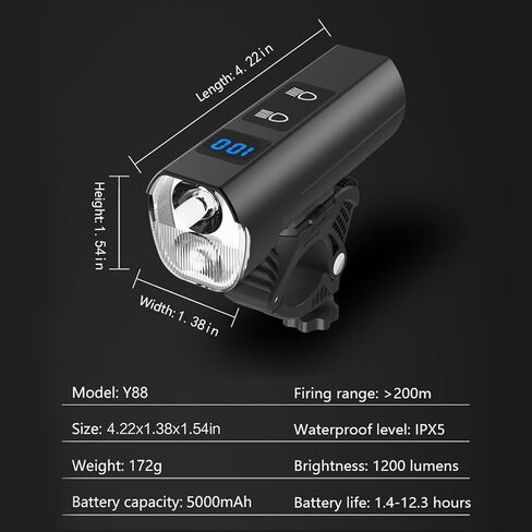 Super Bright Bike Light, 3000 Lumen 5 Modes Wide Beam Bicycle Light, USB Rechargeable Bicycle Headlight Set, Waterproof Bike Headlight for Adult Kid Mountain Road Commuter Cycling in Saudi Arabia
