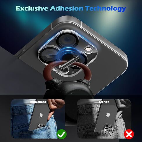 imluckies [3 Pack Camera Lens Protector for iPhone 16 Pro & iPhone 16 Pro Max, 9H Tempered Glass, Anti-Scratch, HD Clear, Case Friendly, 4 Built-in Night Circles [Night Shooting Mode] in Saudi Arabia