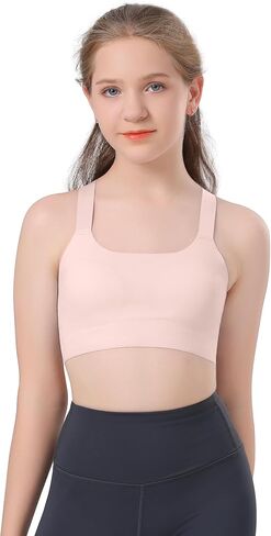 Training Bras for Girls Seamless Teen Girl Bras Ultra Soft Crossback Light Sport Bras Fixed Pads Invisible Teen Bras in Saudi Arabia