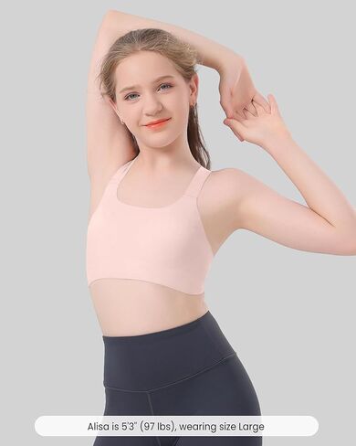 Training Bras for Girls Seamless Teen Girl Bras Ultra Soft Crossback Light Sport Bras Fixed Pads Invisible Teen Bras in Saudi Arabia