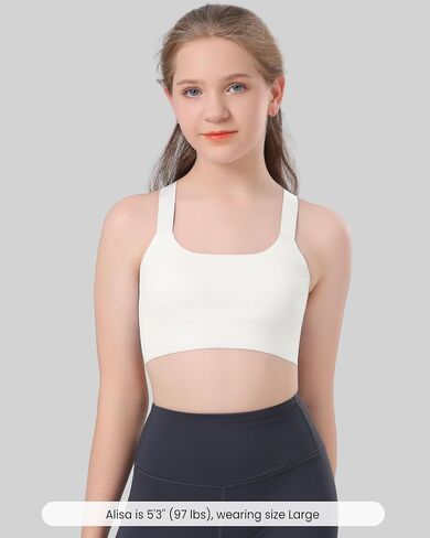 Training Bras for Girls Seamless Teen Girl Bras Ultra Soft Crossback Light Sport Bras Fixed Pads Invisible Teen Bras in Saudi Arabia