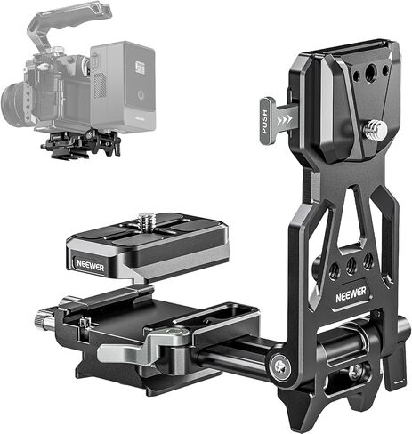 NEEWER لوحة بطارية قابلة للطي على شكل حرف V مع لوحة أساسية للكاميرا من نوع Arca لـ RS4 RS3 Gimbal وحامل ثلاثي القوائم، جهاز فيديو كاميرا DSLR خفيف الوزن متوافق مع بطارية وقفص SmallRig V Lock، PS015 in Saudi Arabia