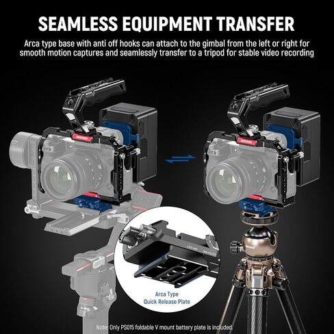 NEEWER لوحة بطارية قابلة للطي على شكل حرف V مع لوحة أساسية للكاميرا من نوع Arca لـ RS4 RS3 Gimbal وحامل ثلاثي القوائم، جهاز فيديو كاميرا DSLR خفيف الوزن متوافق مع بطارية وقفص SmallRig V Lock، PS015 in Saudi Arabia