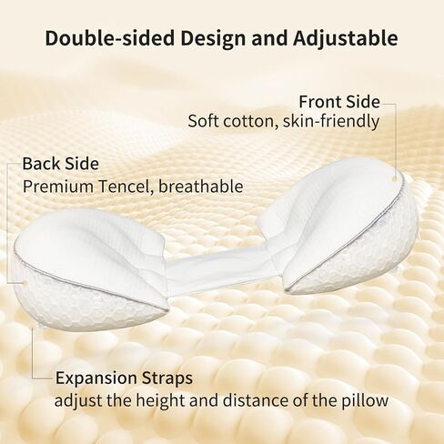 Pregnancy Pillows, PE Filling Body Pillow for Sleeping with Breathable Mesh Cover, Detachable and Adjustable Double-Sided Support for Back, HIPS, Legs and Belly Maternity Pillow (White) in Saudi Arabia