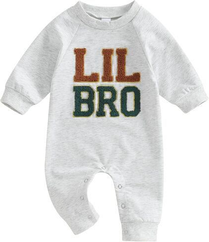 Baby Boy Romper Little Brother Newborn Outfit Long Sleeve Mama's Boy Little Dude Jumpsuit Fall One Piece Clothes in Saudi Arabia