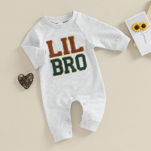 Baby Boy Romper Little Brother Newborn Outfit Long Sleeve Mama's Boy Little Dude Jumpsuit Fall One Piece Clothes in Saudi Arabia