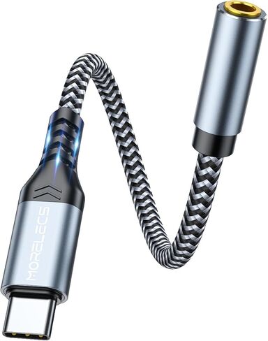 USB C to 3.5mm Audio Adapter Aux to USB C - USB Type C to 3.5mm Female Headphone Jack Adapter Compatible with iPhone 15 Plus/15 Pro Max, Galaxy S24 S23 S22 S21, Pixel, MacBook in Kuwait