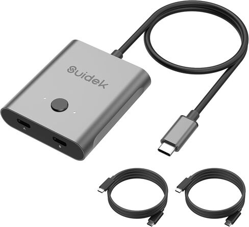 محول USB C، ثنائي الاتجاه 1 في 2 مخرج/2 في 1 مخرج USB C يدعم 8K@60 هرتز فيديو 100 وات، نقل بيانات 10 جيجابت في الثانية، متضمن كابل USB C in Kuwait