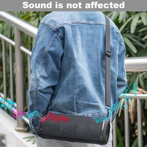 TXEsign Travel Carrying Case for Sony SRS-XB43 Extra BASS Wireless Bluetooth Speaker, EVA Case Replacement Protective Cover w Shoulder Strap for Sony Speaker (Black) in Saudi Arabia