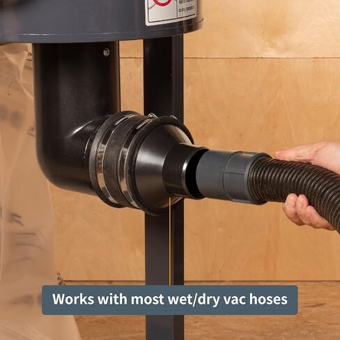 POWERTEC 70436 4" x 20' PVC Dust Collection Hose with 2 Stainless Steel Hose Clamps, 4" Dust Control Flex Cuff and 4" Hose to 2-1/2" Hose Cone Reducer for Woodworking and Shop Vacuum in Saudi Arabia