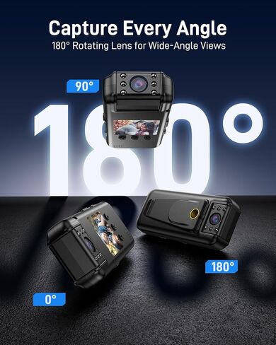 كاميرا الجسم BOBLOV A22Pro بسعة 64 جيجابايت، وكاميرا فيديو ببطارية 2200 مللي أمبير في الساعة مع رؤية ليلية، وتسجيل للمشي، والسفر، وإنفاذ قانون الشرطة in Kuwait