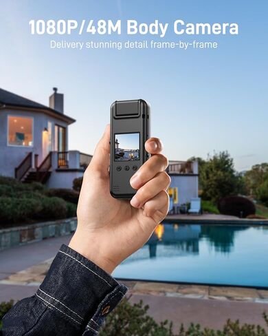 كاميرا الجسم BOBLOV A22Pro بسعة 64 جيجابايت، وكاميرا فيديو ببطارية 2200 مللي أمبير في الساعة مع رؤية ليلية، وتسجيل للمشي، والسفر، وإنفاذ قانون الشرطة in Kuwait