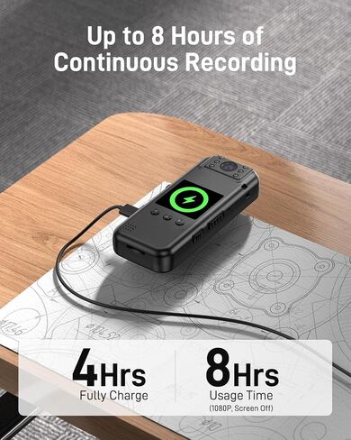 كاميرا الجسم BOBLOV A22Pro بسعة 64 جيجابايت، وكاميرا فيديو ببطارية 2200 مللي أمبير في الساعة مع رؤية ليلية، وتسجيل للمشي، والسفر، وإنفاذ قانون الشرطة in Kuwait