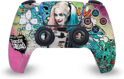 Head Case Designs Officially Licensed Suicide Squad 2016 Harley Quinn Poster Graphics Vinyl Faceplate Sticker Gaming Skin Decal Cover Compatible with Sony PlayStation 5 PS5 DualSense Controller in Saudi Arabia