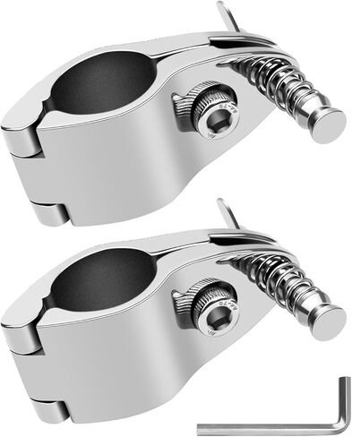 2PCS Bimini Top Jaw Slides for 7/8 Inch or 1 Inch Round Tubing, Heavy Duty Marine 316 Stainless Steel Bimini Top Hardware Fitting, External Eye End Top Hinged Jaw Slides in Kuwait