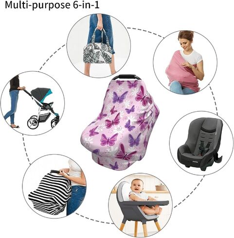 Brown Cow Print Western Baby Stuff Car Seat Covers Multi-Use Car Seat Canopy Carrier Cover, Breathable Breastfeeding Cover Boys & Girls in Saudi Arabia