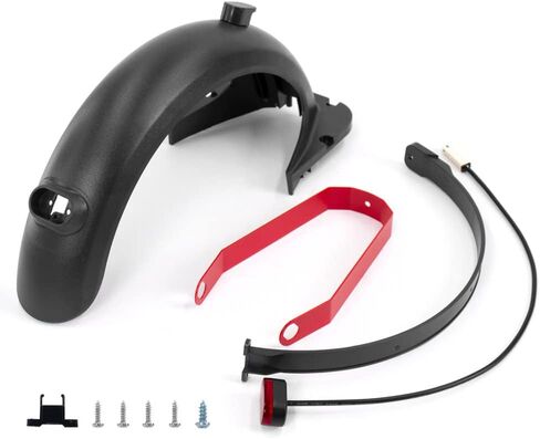 Electric Scooter Rear Fender, Electric Scooter Replacement Rear Mudguard Fender Bracket LED Taillight for Ninebot Max G30/G30LP Electric Scooter Accessories (white) in Saudi Arabia