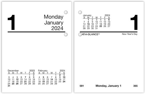 إعادة تعبئة تقويم المكتب AT-A-GLANCE 2025، يوميًا، 4-1/2 بوصة × 7-1/2 بوصة، كبير، أوراق فضفاضة، عداد يوم بوركهارت (E7125025) in Saudi Arabia