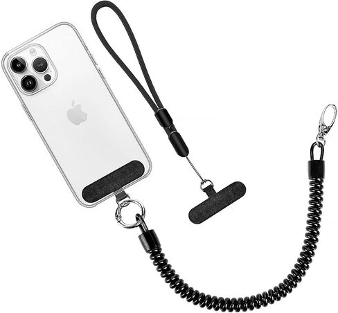 1 Pack Phone Lanyard Includes 1 Phone Tether,1 Wrist Strap，keychain Lanyard Phone Strap，Cell Phone Lanyard Crossbody Phone Lanyard Iphone Lanyard Compatible with Smartphones（Silver） in Saudi Arabia