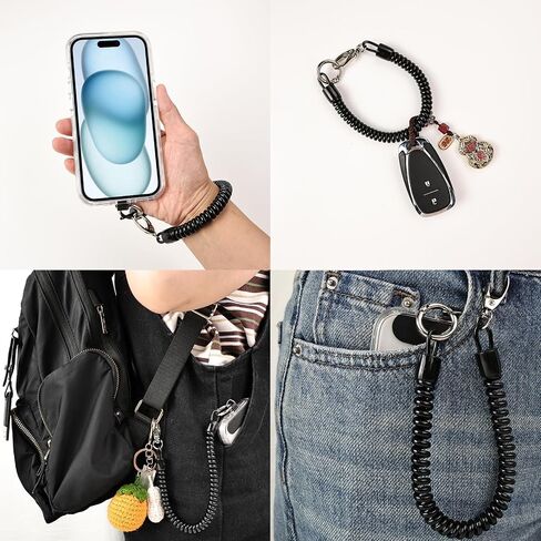 1 Pack Phone Lanyard Includes 1 Phone Tether,1 Wrist Strap，keychain Lanyard Phone Strap，Cell Phone Lanyard Crossbody Phone Lanyard Iphone Lanyard Compatible with Smartphones（Silver） in Saudi Arabia
